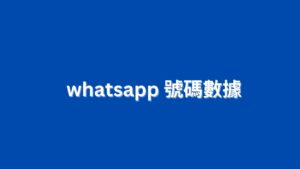 whatsapp 號碼數據